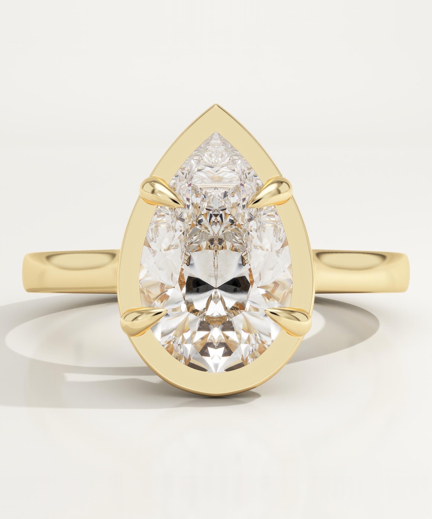 Pear Cut Solitaire Cathedral Lab-Grown Diamond Engagement Ring