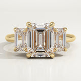 2.0 CT Emerald Cut Three Stone Lab-Grown Diamond Engagement Ring