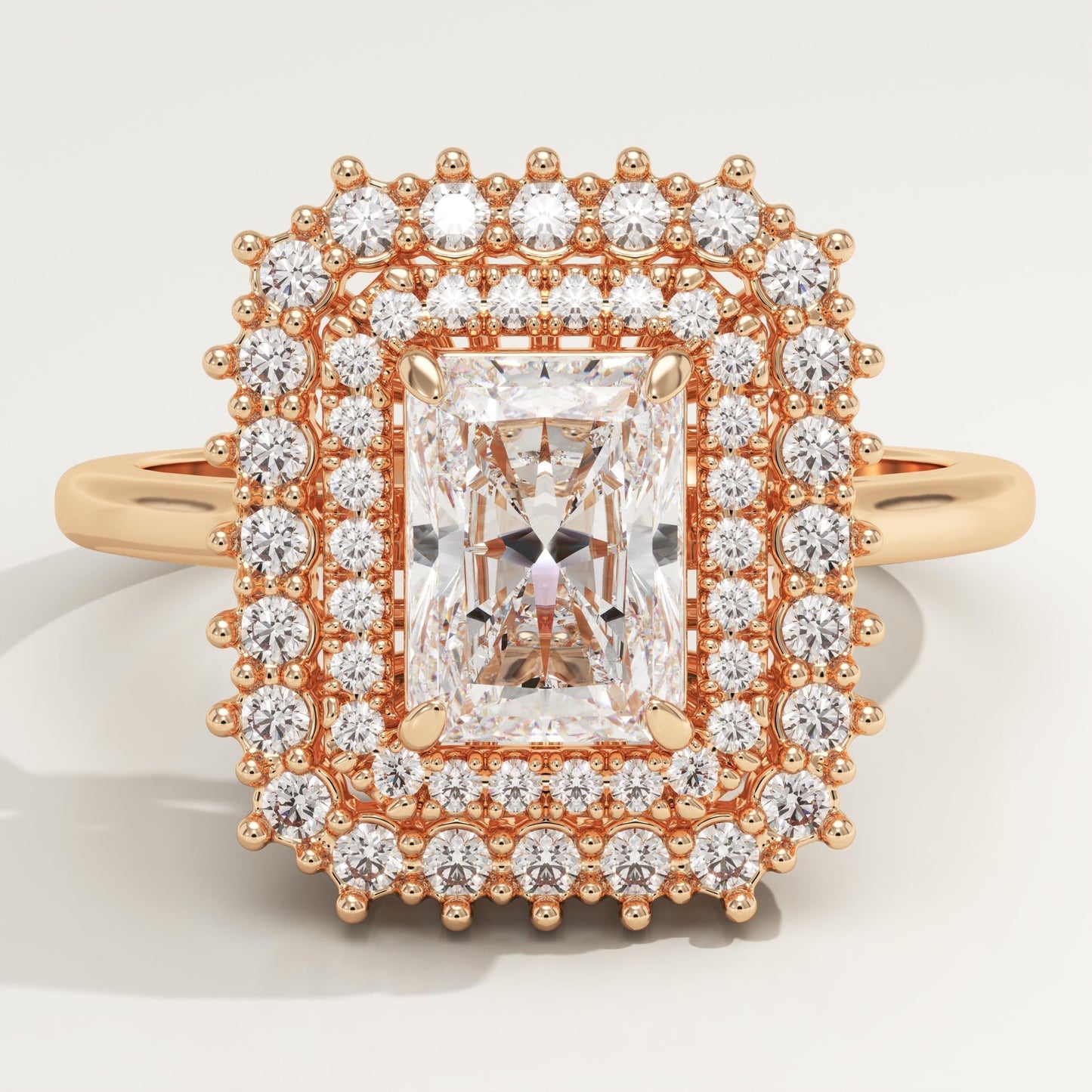 Radiant Cut Double Halo Lab-Grown Diamond Engagement Ring