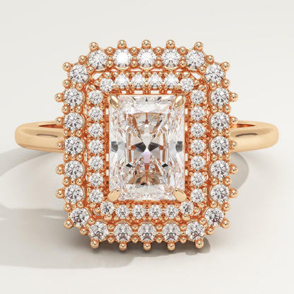 Radiant Cut Double Halo Lab-Grown Diamond Engagement Ring