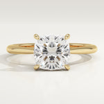 2.0 CT Cushion Cut Solitaire Lab-Grown Diamond Engagement Ring