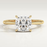 2.0 CT Cushion Cut Solitaire Lab-Grown Diamond Engagement Ring
