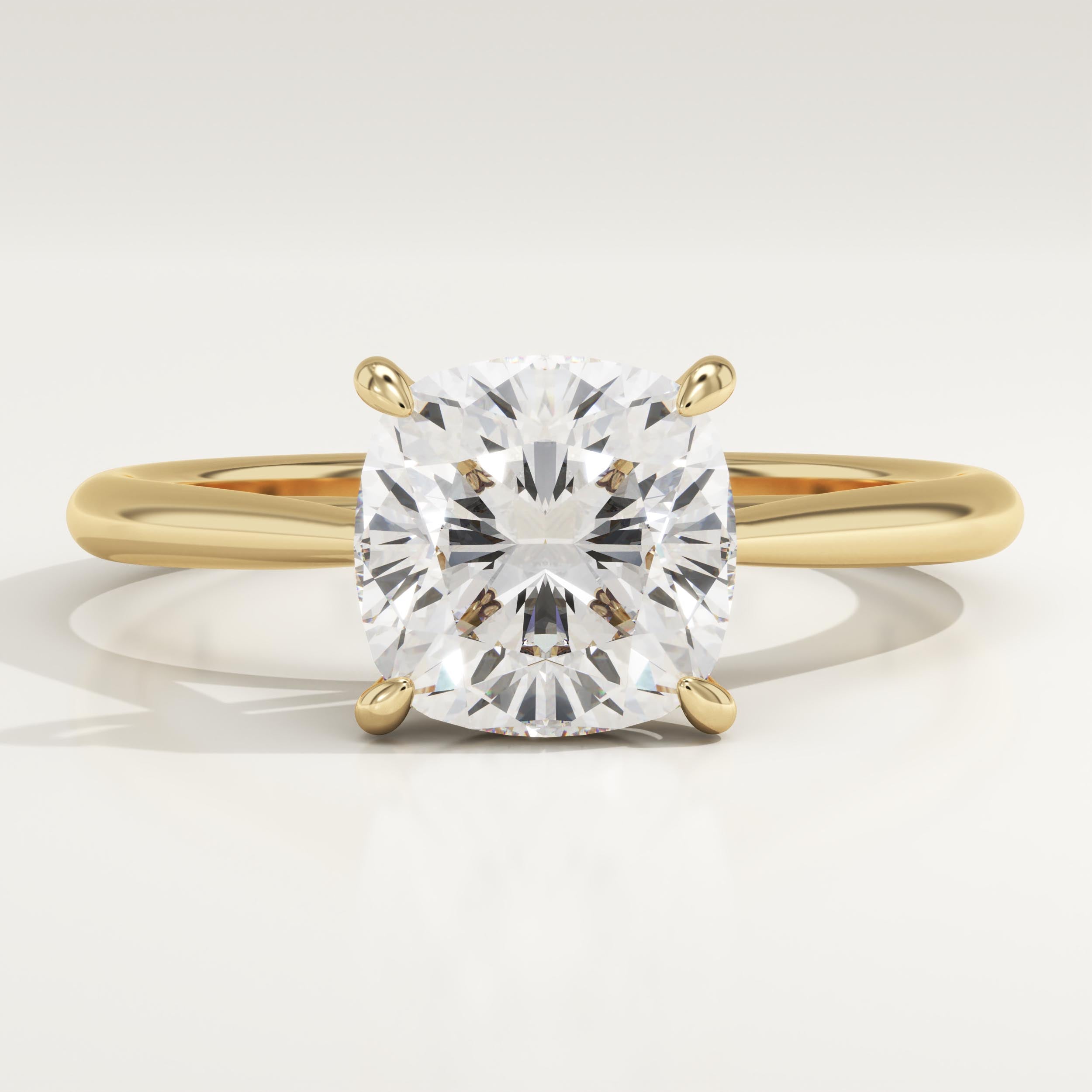 2.0 CT Cushion Cut Solitaire Lab-Grown Diamond Engagement Ring