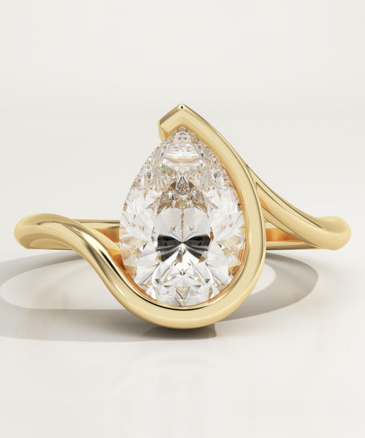 Pear Cut Solitaire Lab-Grown Diamond Engagement Ring