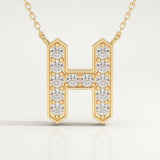 0.36 TCW Round Lab-Grown Diamond H Initial Necklace