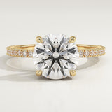 2.0 CT Round Cut Pave Lab-Grown Diamond Engagement Ring