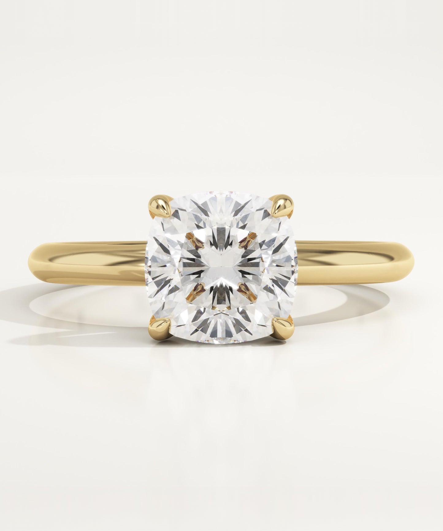 1.75 CT Cushion Cut Solitaire Moissanite Engagement Ring