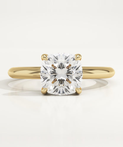 1.75 CT Cushion Cut Solitaire Moissanite Engagement Ring