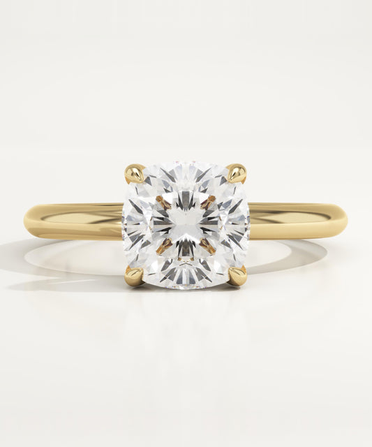 1.75 CT Cushion Cut Solitaire Moissanite Engagement Ring