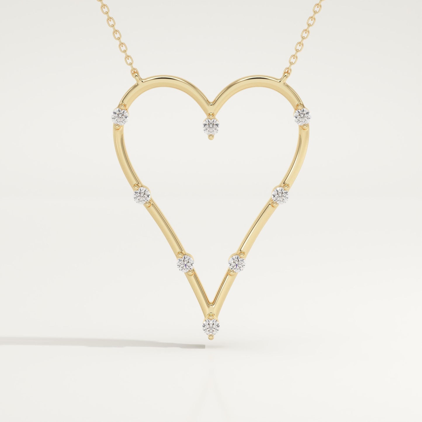 0.24 TCW Round Lab-Grown Diamond Heart Shaped Necklace