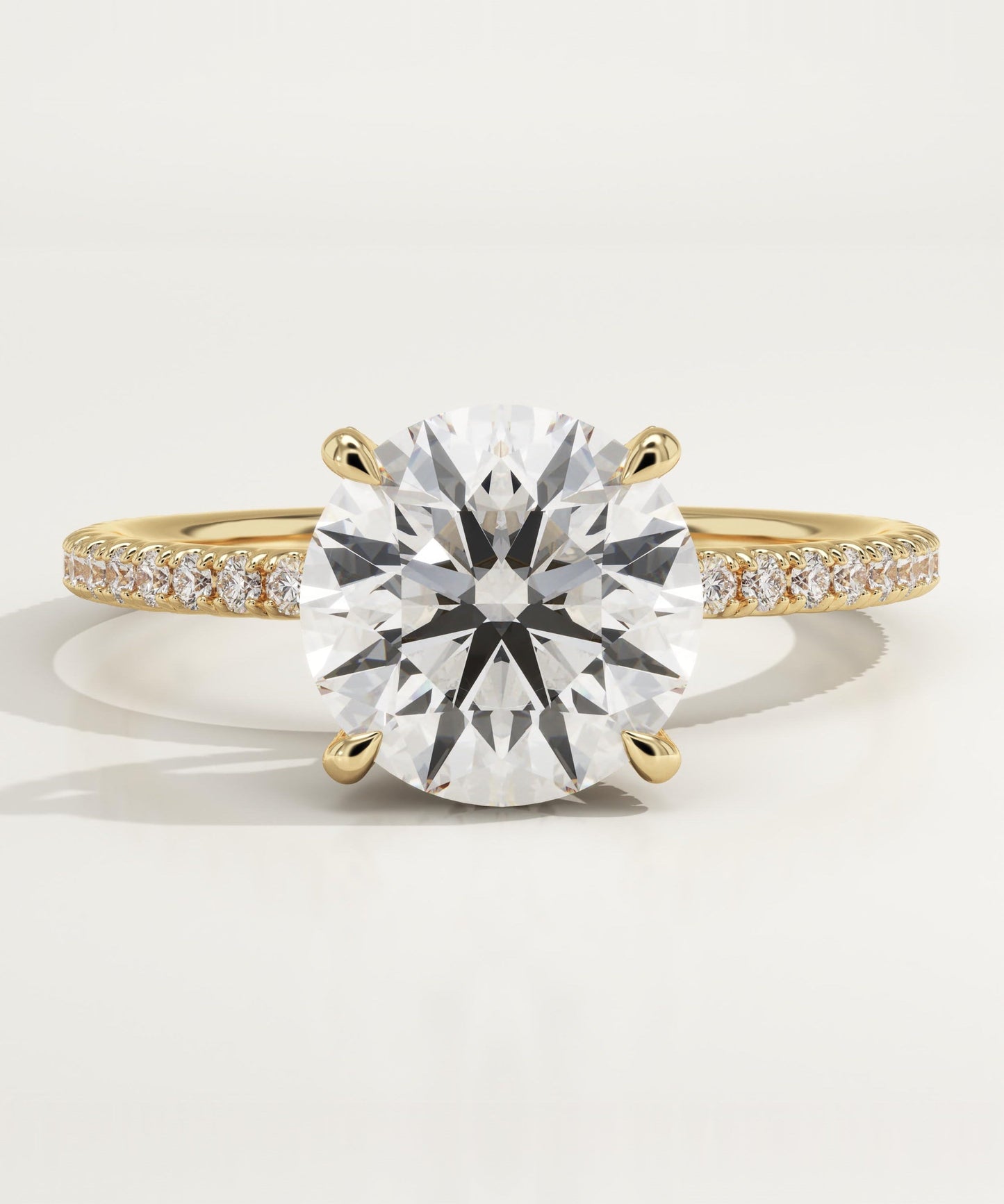2 CT Round Cut Pave Moissanite Engagement Ring