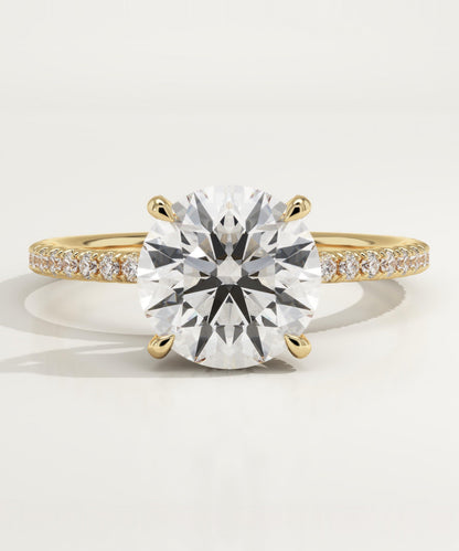 2 CT Round Cut Pave Moissanite Engagement Ring