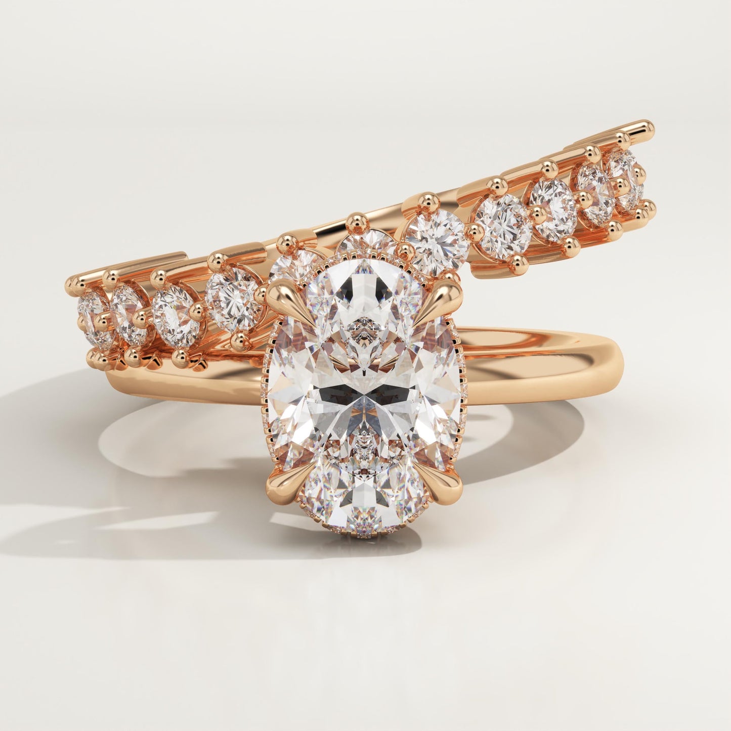 Oval Cut Double Shank Lab-Grown Diamond Engagement Ring