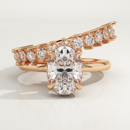 Oval Cut Double Shank Lab-Grown Diamond Engagement Ring