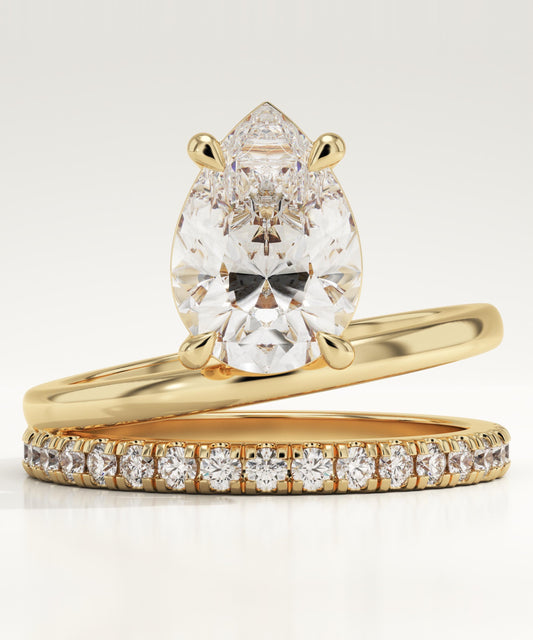 Pear Cut Pave Lab-Grown Diamond Engagement Ring