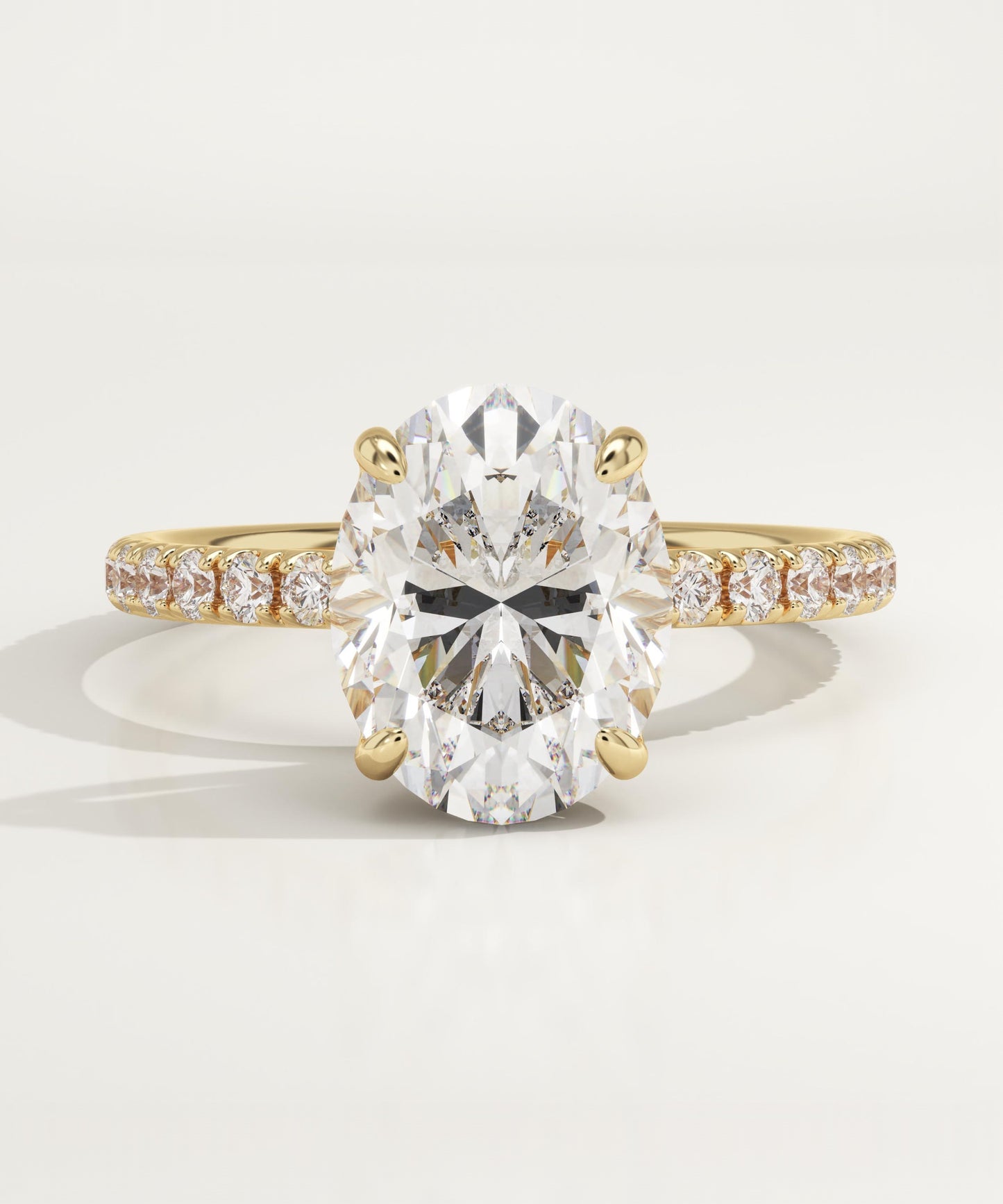 Oval Cut Pave Lab-Grown Diamond Engagement Ring