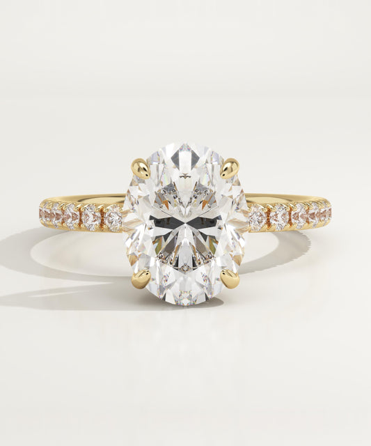 Oval Cut Pave Lab-Grown Diamond Engagement Ring