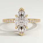 1.5 CT Marquise Cut Pave Lab-Grown Diamond Engagement Ring