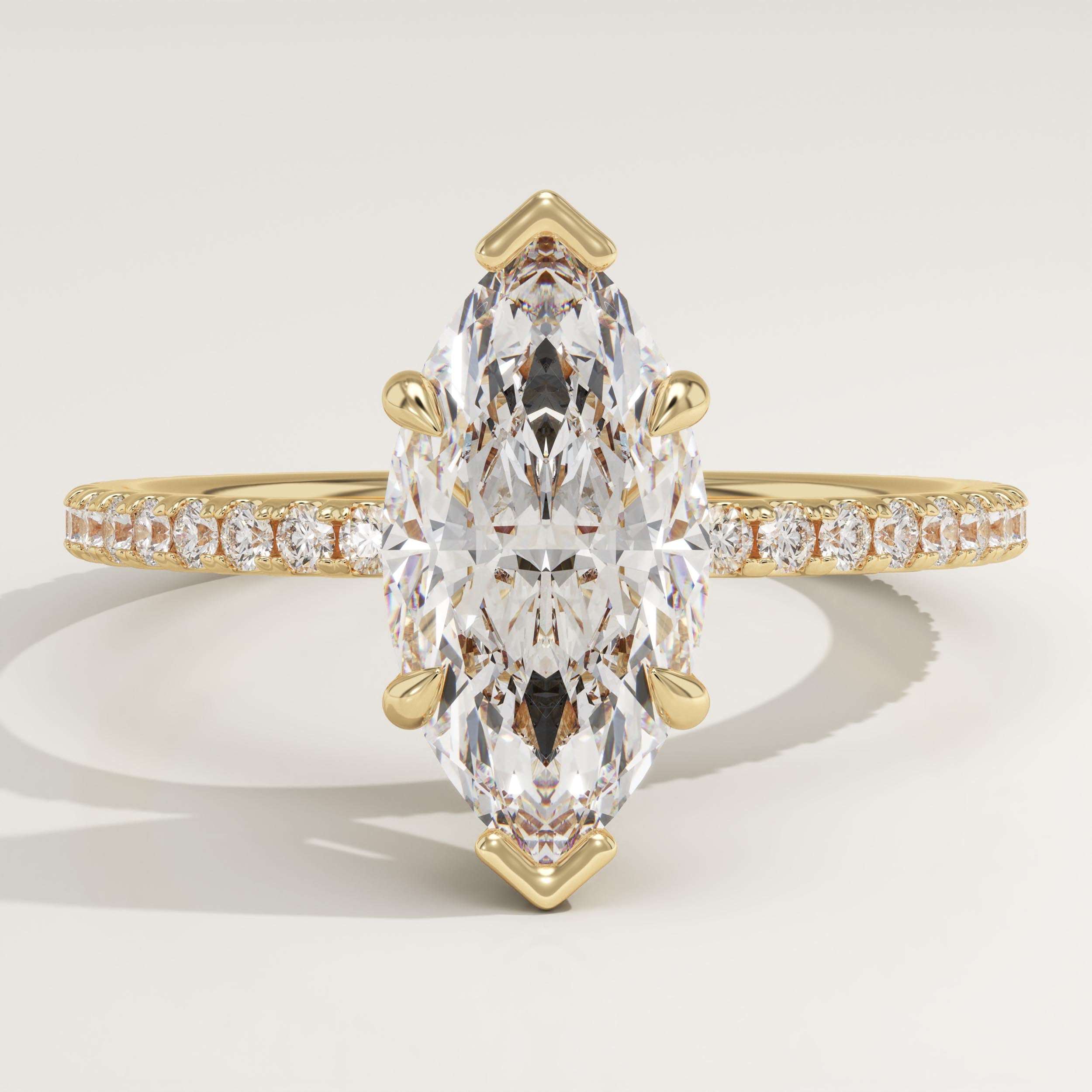 1.5 CT Marquise Cut Pave Lab-Grown Diamond Engagement Ring
