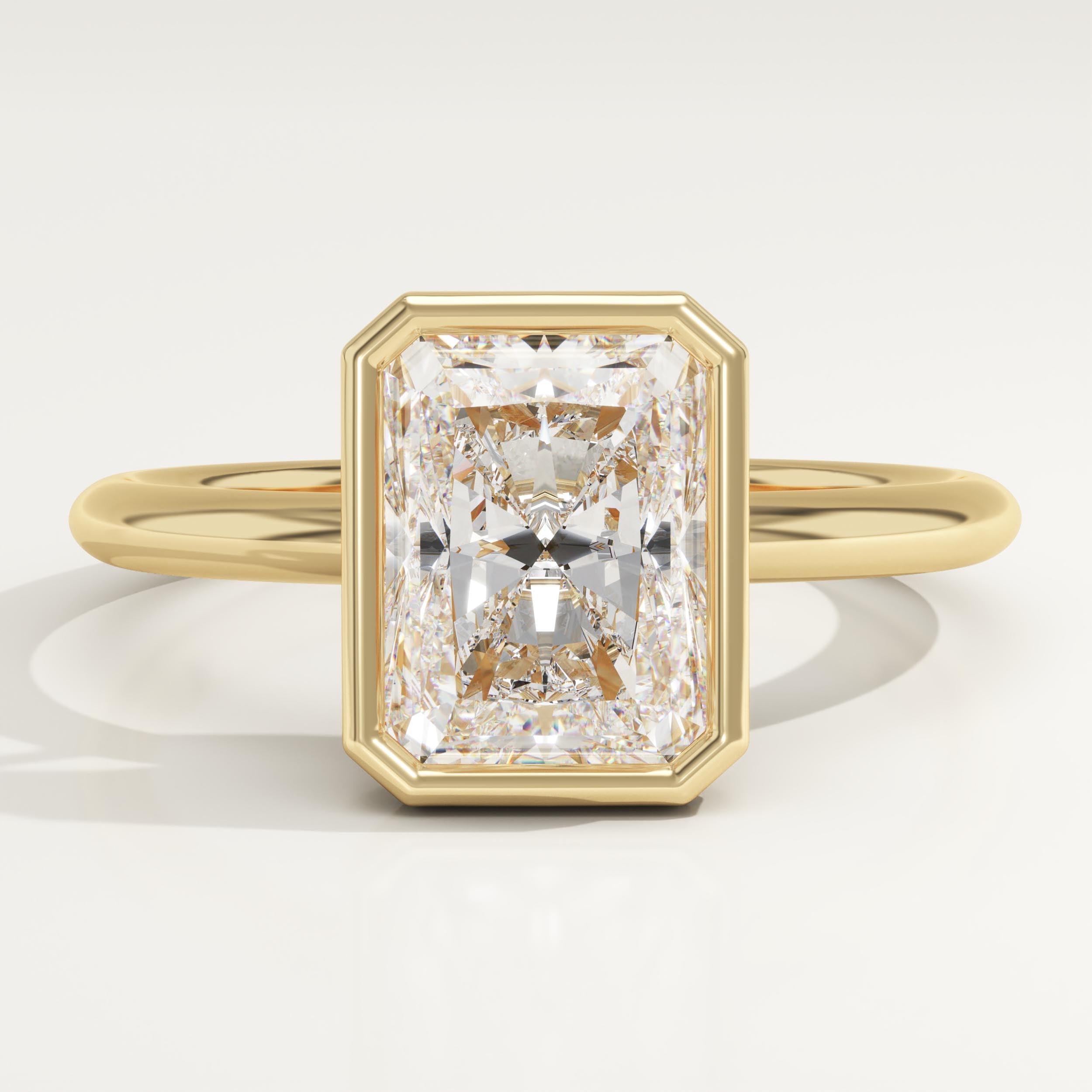 2.0 CT Radiant Cut Bezel Lab-Grown Diamond Engagement Ring