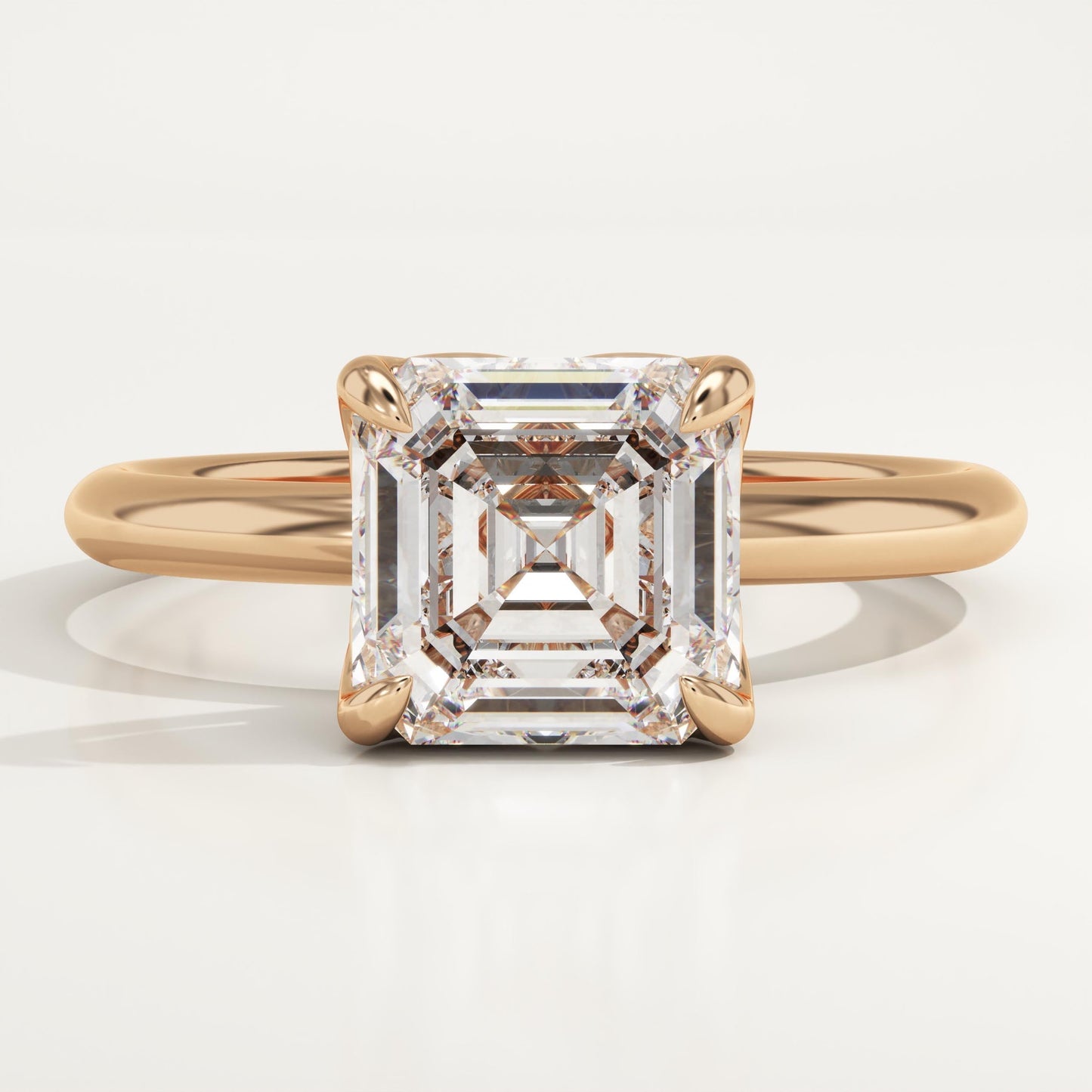 Asscher Cut Solitaire Lab-Grown Diamond Engagement Ring