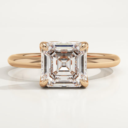 Asscher Cut Solitaire Lab-Grown Diamond Engagement Ring