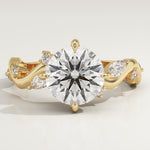 1.5 CT Round Cut Twig Pave Lab-Grown Diamond Engagement Ring