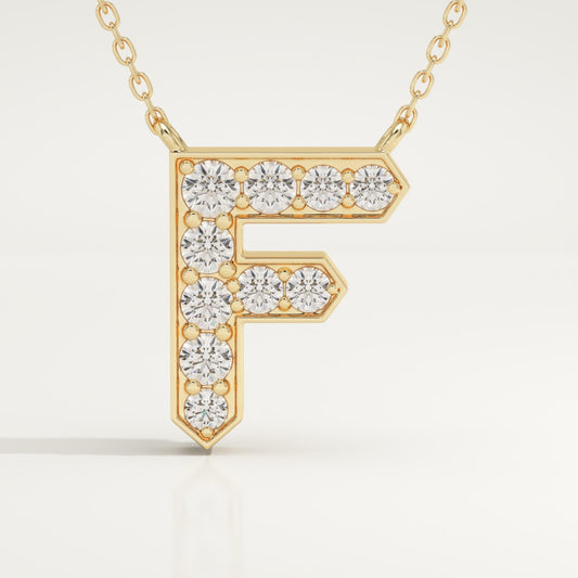 0.342 TCW Round Lab-Grown Diamond F Initial Necklace