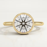 1.5 CT Round Cut Bezel Lab-Grown Diamond Engagement Ring