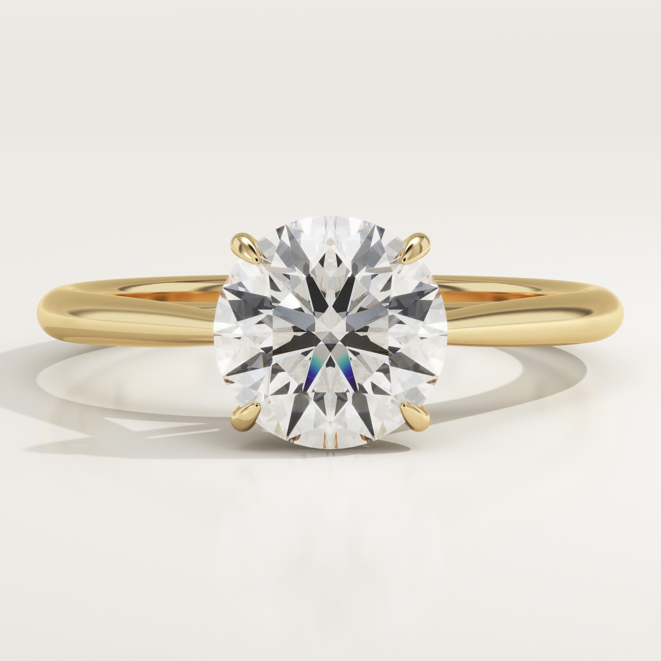 2.0 CT Round Cut Solitaire Lab-Grown Diamond Engagement Ring