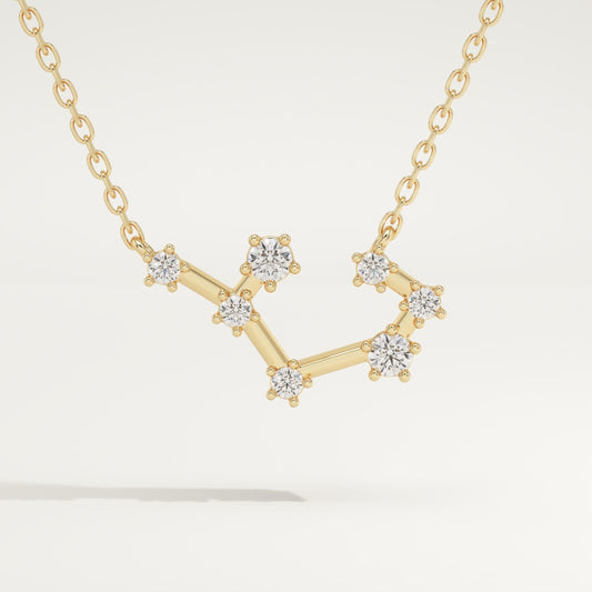 0.111 TCW Round Lab-Grown Diamond Saggitarius Constellation Necklace