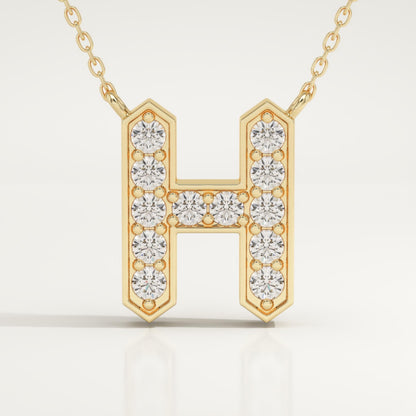 0.36 TCW Round Lab-Grown Diamond H Initial Necklace