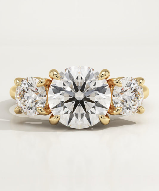 Round Cut Three Stone Lab-Grown Diamond Engagement Ring