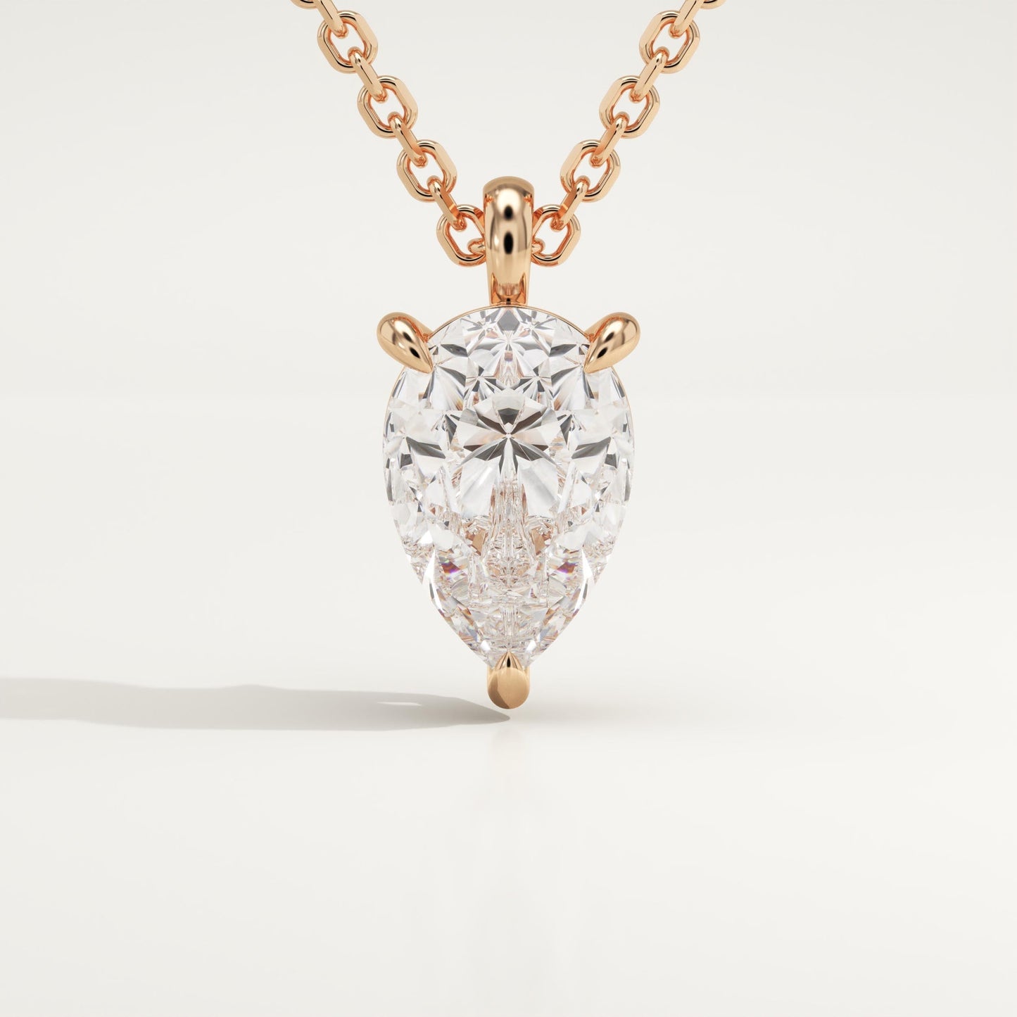 2 CT Pear Lab-Grown Diamond Solitaire Necklace