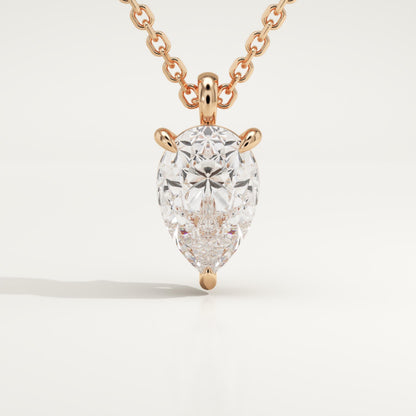 2 CT Pear Lab-Grown Diamond Solitaire Necklace
