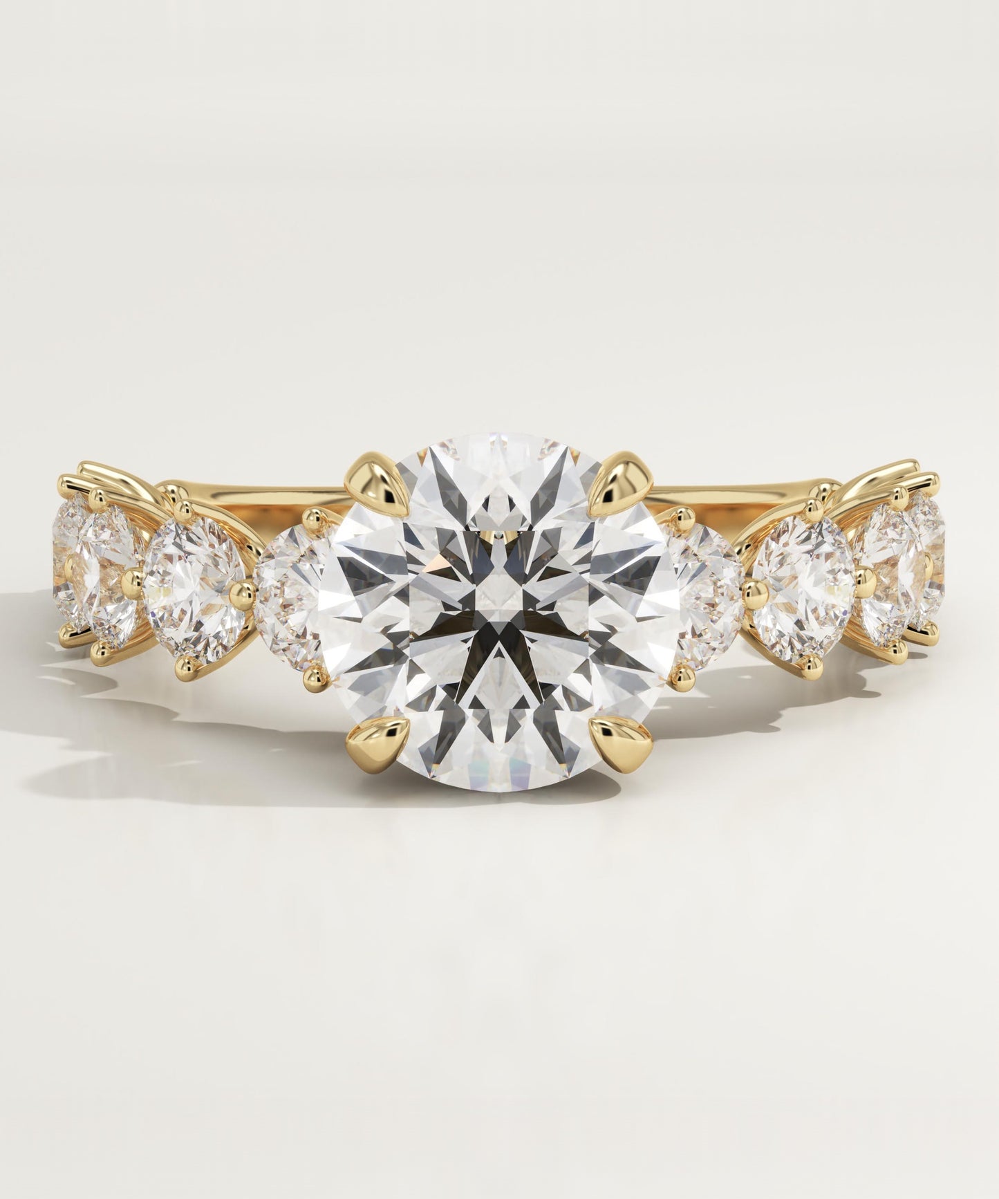 Round Cut Pave Lab-Grown Diamond Engagement Ring