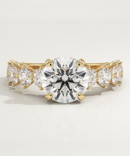 Round Cut Pave Lab-Grown Diamond Engagement Ring