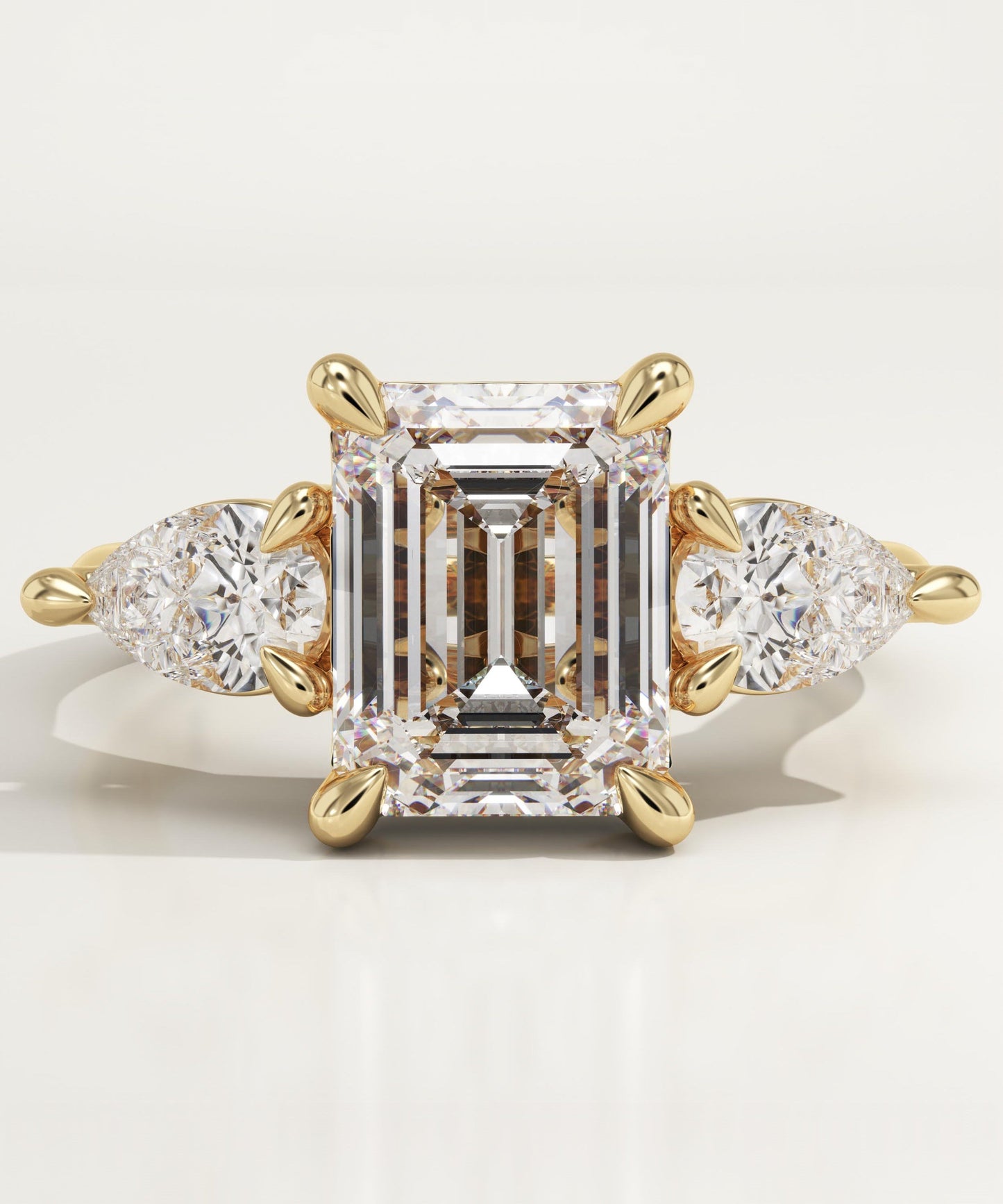 Emerald Cut Three Stone Lab-Grown Diamond Engagement Ring