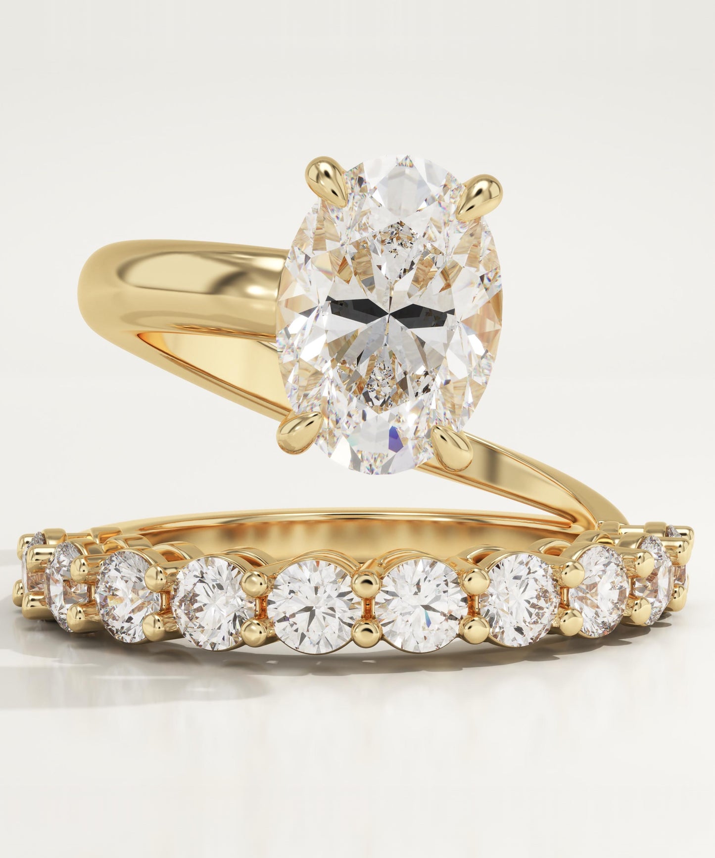 Oval Cut Pave Lab-Grown Diamond Engagement Ring