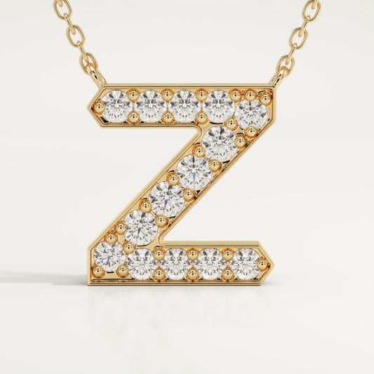 0.28 TCW Round Lab-Grown Diamond Z Initial Necklace
