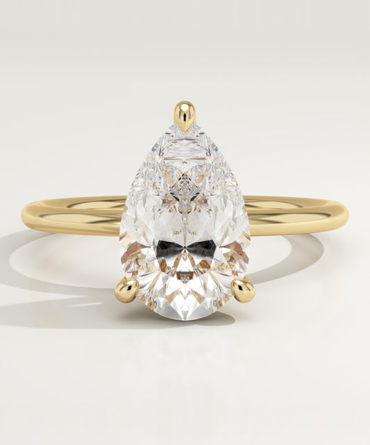 Pear Cut Solitaire Lab-Grown Diamond Engagement Ring