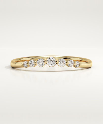 0.108 TCW Round Lab-Grown Diamond Curved Wedding Band
