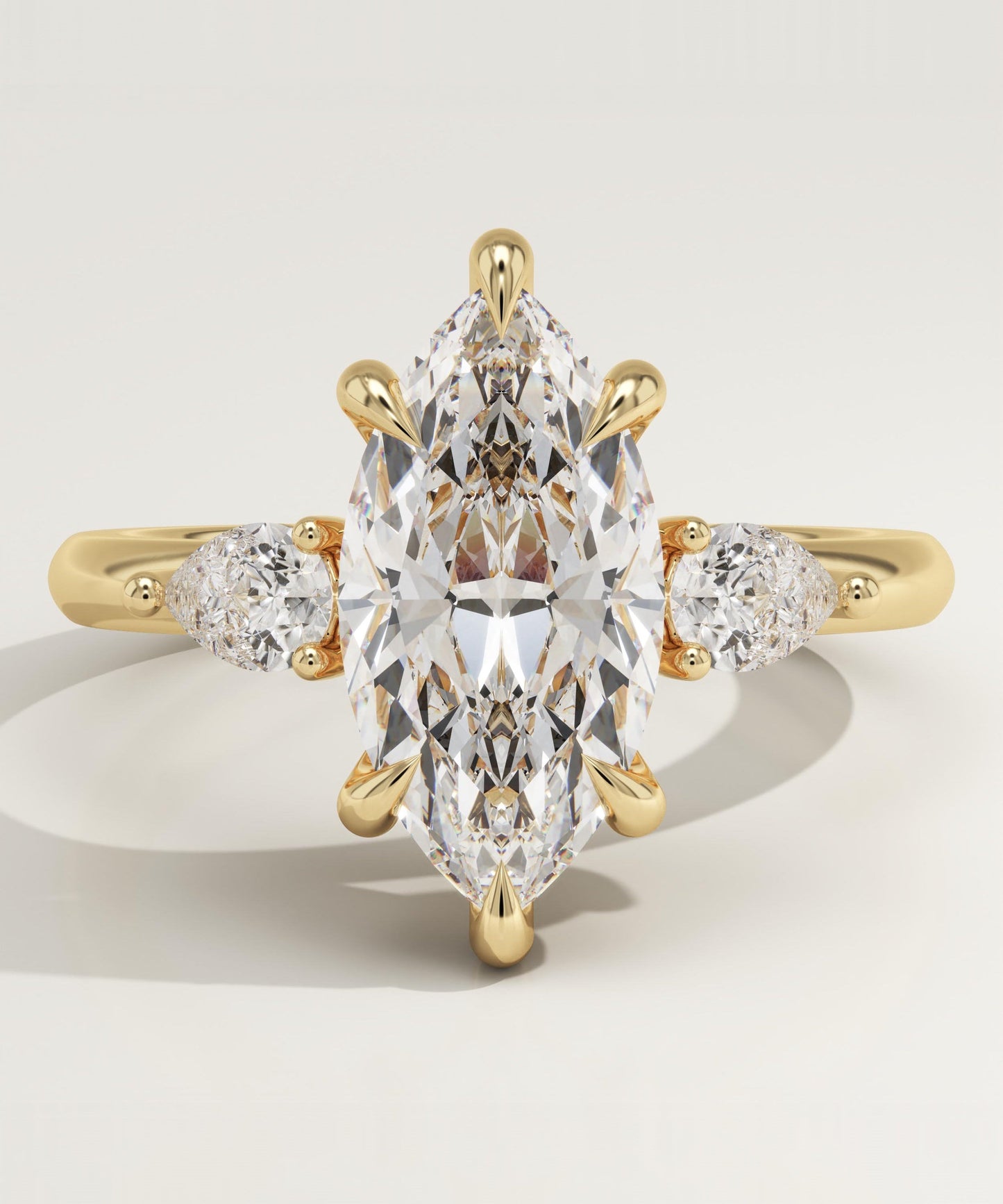 Marquise Cut Three Stone Lab-Grown Diamond Engagement Ring