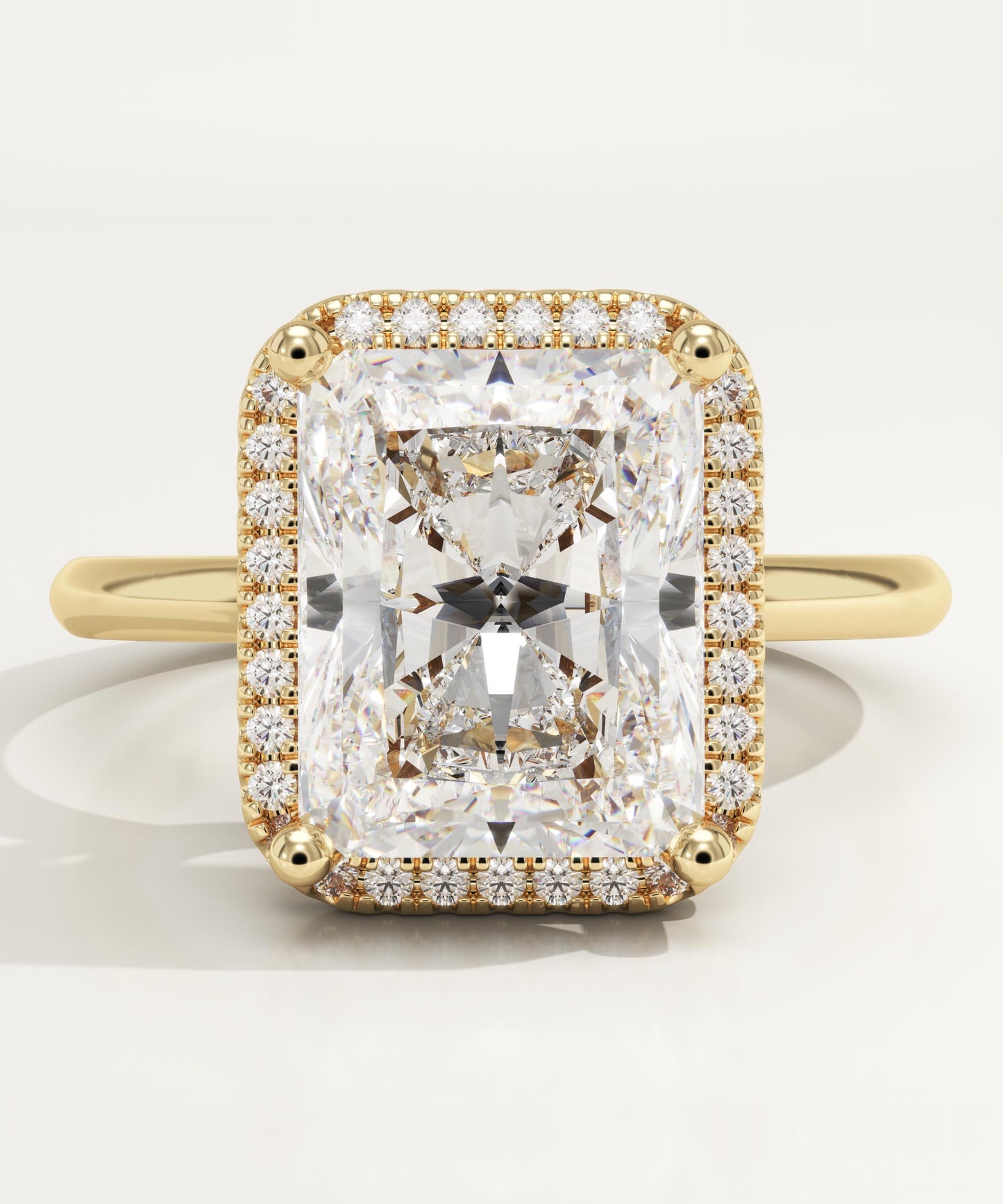 Radiant Cut Halo Lab-Grown Diamond Engagement Ring