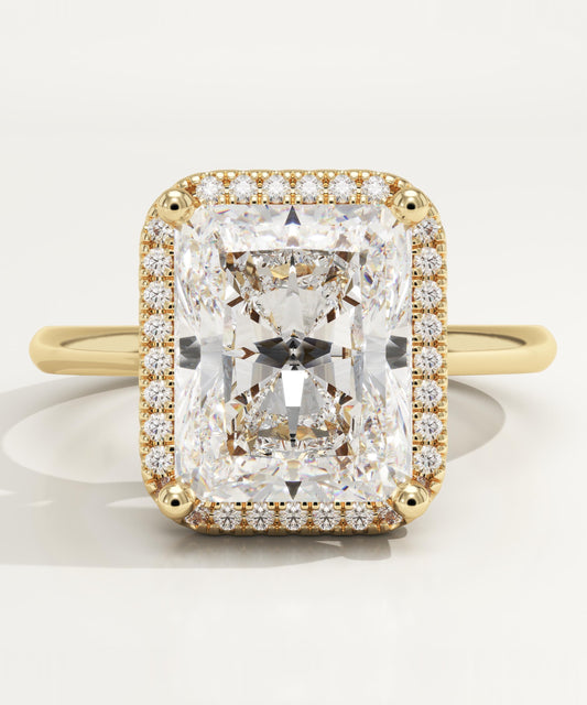 Radiant Cut Halo Lab-Grown Diamond Engagement Ring