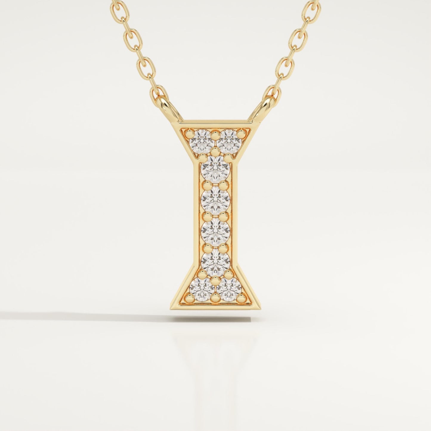 0.083 TCW Round Lab-Grown Diamond I Initial Necklace