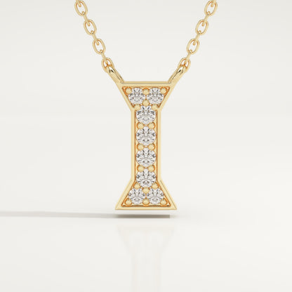 0.083 TCW Round Lab-Grown Diamond I Initial Necklace