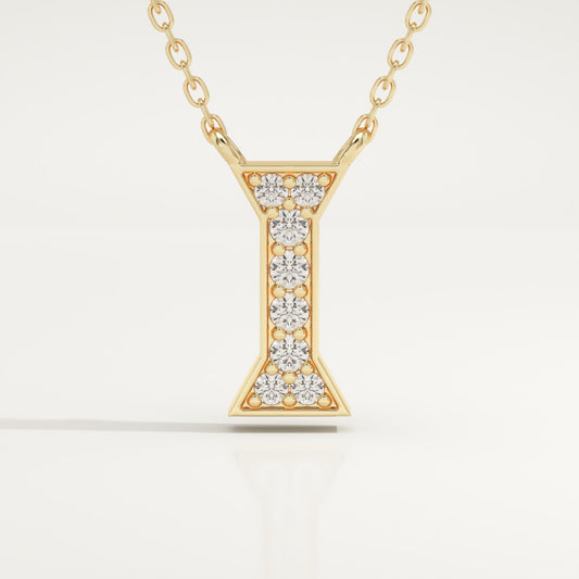 0.083 TCW Round Lab-Grown Diamond I Initial Necklace