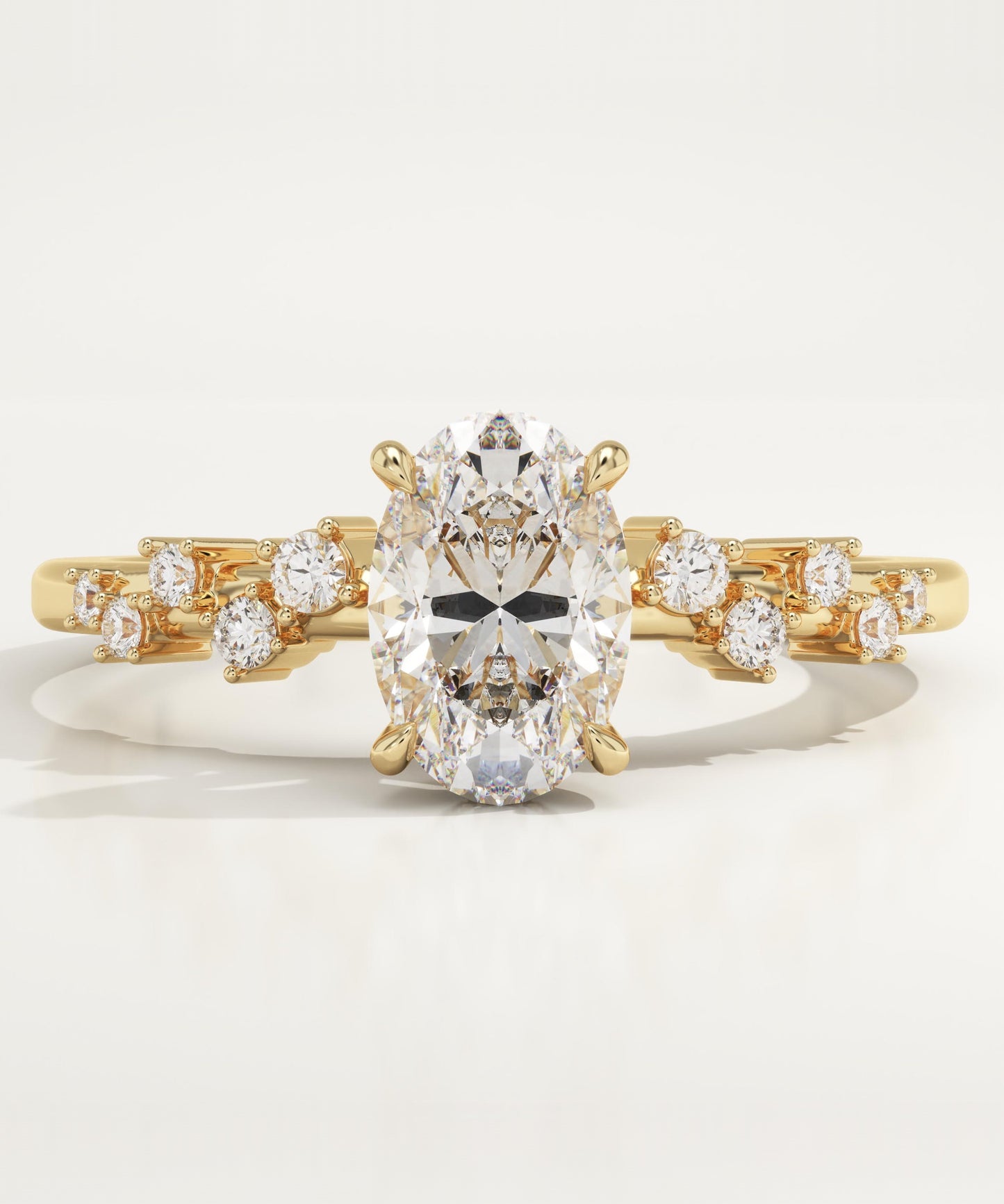 Oval Cut Hidden Halo & Pave Lab-Grown Diamond Engagement Ring