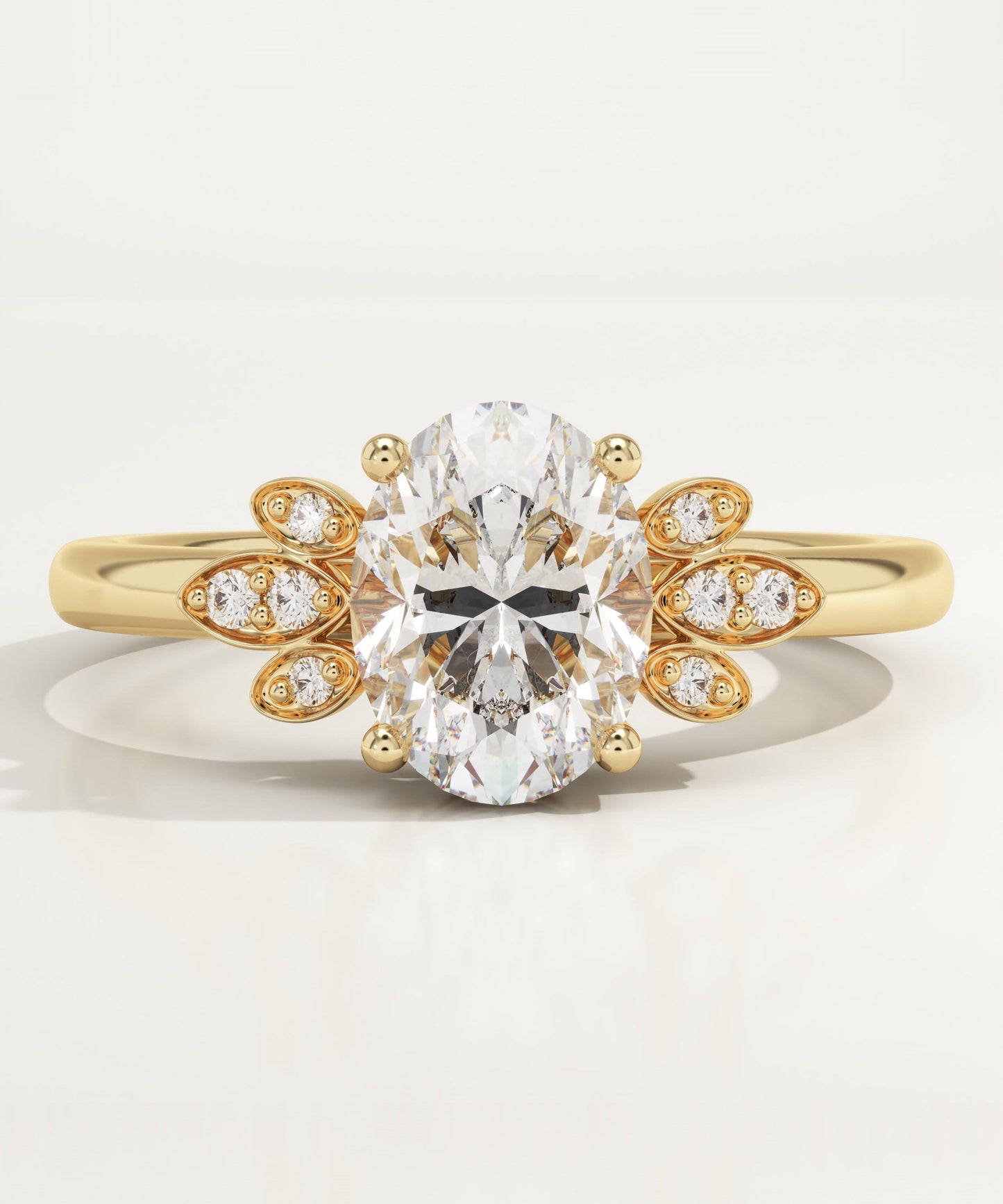 Oval Cut Cluster Lab-Grown Diamond Engagement Ring